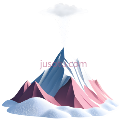 雪山,插画,白色,粉色, PNG