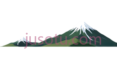 富士山,插画,白色,绿色PNG