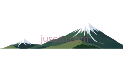 富士山,插画,白色,绿色, PNG