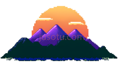 山,像素,紫色, 蓝色, PNG