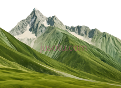 山,绘画,绿色,白色, PNG