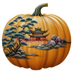 南瓜,中国绘画,橙色PNG
