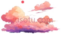 云朵,插画,粉色,紫色PNG