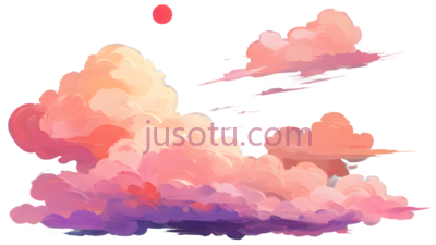云朵,插画,粉色,紫色, PNG