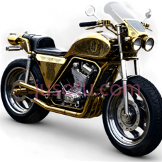 摩托车,复古,金色PNG