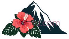 花朵,山峰,卡通,粉色,绿色,白色PNG