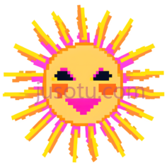 太阳,像素,黄色,粉色PNG