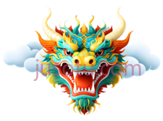 龙,卡通,蓝色,黄色,红色PNG