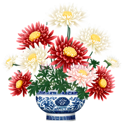 花瓶,青花瓷,白色,红色, PNG