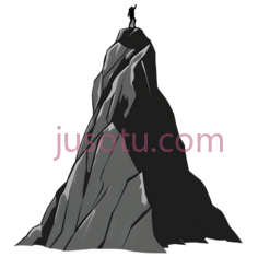 山峰,插画,灰色PNG