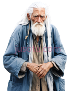 老人,白发, PNG