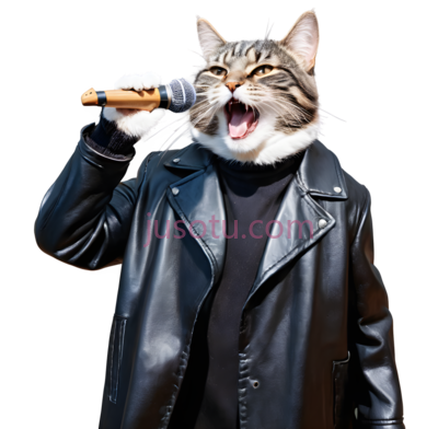 猫,穿着黑色皮夹克,黑色内搭,灰色,白色, PNG