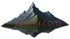 山峰,3D渲染,绿色,白色PNG