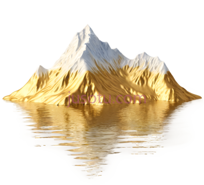 山,3D,金色,白色, PNG