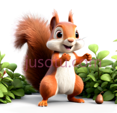 松鼠,卡通,橙色,白色PNG