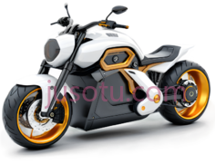 摩托车,现代,白色,橙色PNG