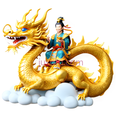 财神,龙,官服,金块, PNG