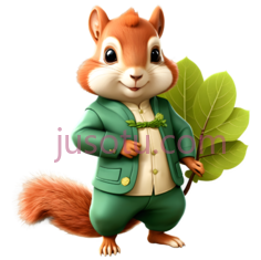 松鼠,卡通,绿色PNG