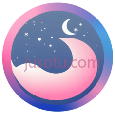 月亮,星星,卡通,粉色,蓝色,白色PNG