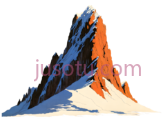 山峰,插画,白色,橙色PNG