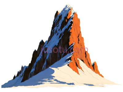 山峰,插画,白色,橙色, PNG