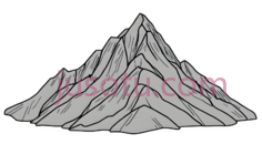 山峰,线条勾勒,白色PNG