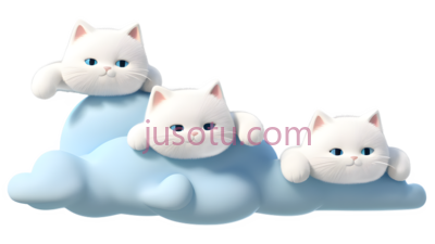 猫咪摆件,卡通,白色, PNG