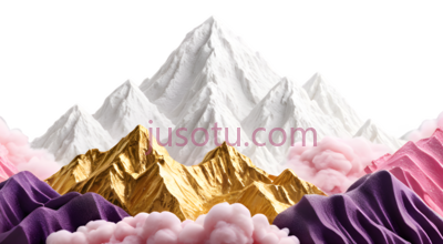 山脉,插画,白色,金色,粉色,紫色, PNG