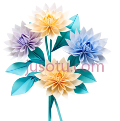 折纸,菊花,丝绸PNG