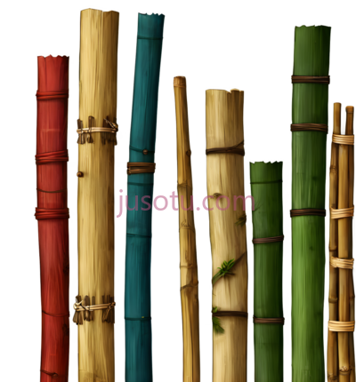 竹子,自然,红色,黄色,蓝色,绿色, PNG