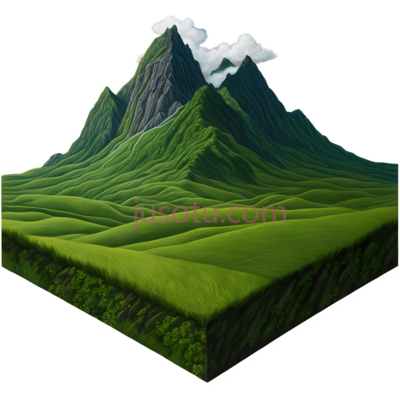 山峰,3D渲染,绿色, PNG