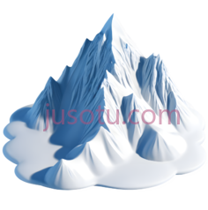冰山,3D渲染,白色PNG