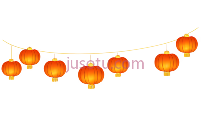灯笼,中式,橙色, PNG