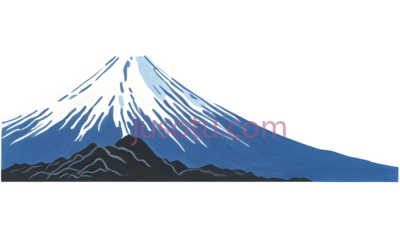 富士山,插画,白色, 蓝色, 黑色, PNG