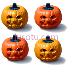 南瓜灯,万圣节雕刻,橙色PNG