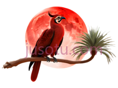 红衣主教,卡通,红色PNG