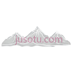 山脉,线条画,白色PNG