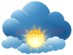 云朵,太阳,卡通,蓝色, 黄色PNG