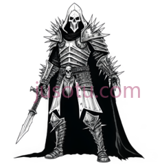 骷髅战士,幻想,黑白PNG