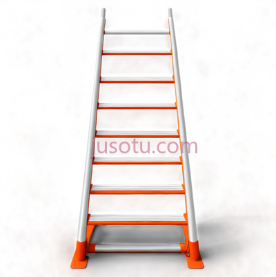梯子,白色,橙色, PNG