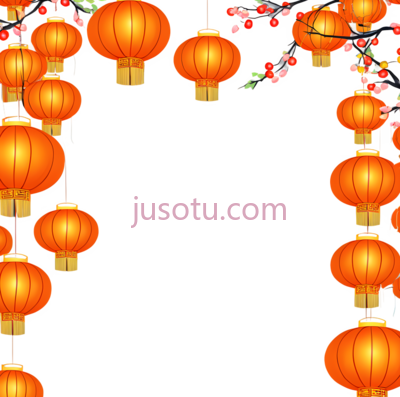 灯笼,中国风,橙色, PNG