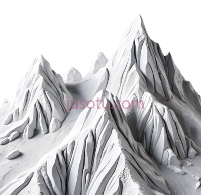山脉,3D渲染,白色, PNG