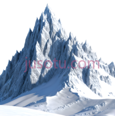 山峰,3D渲染,白色PNG
