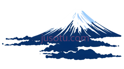富士山,插画,白色,蓝色, PNG