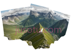 山脉,自然风光,绿色,白色PNG