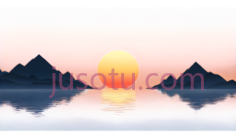 日落,插画,橙色,蓝色,紫色PNG
