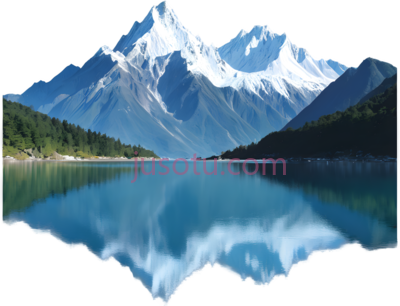 雪山,自然风光,蓝色, 绿色, 白色, PNG