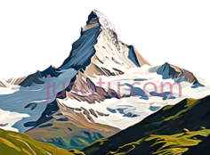 山峰,插画,白色,蓝色,绿色PNG