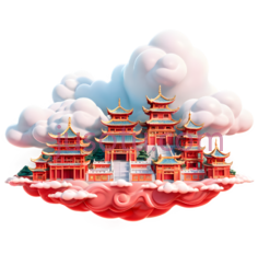 宫殿,中国风建筑,红色PNG