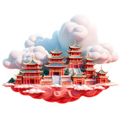 宫殿,中国风建筑,红色, PNG
